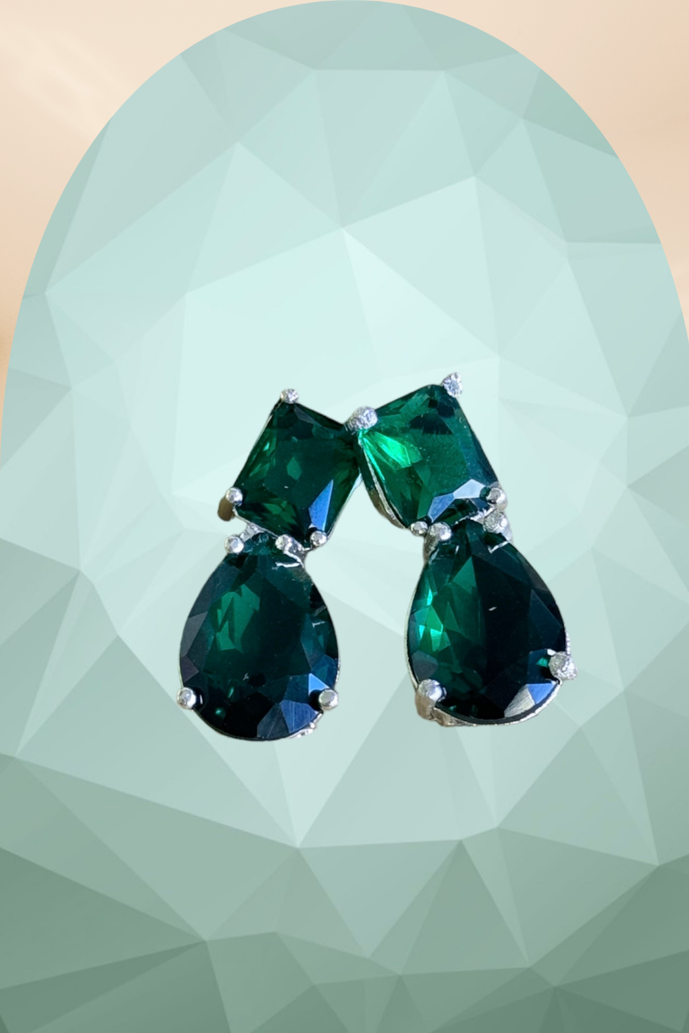 Double Stone Drop Earrings