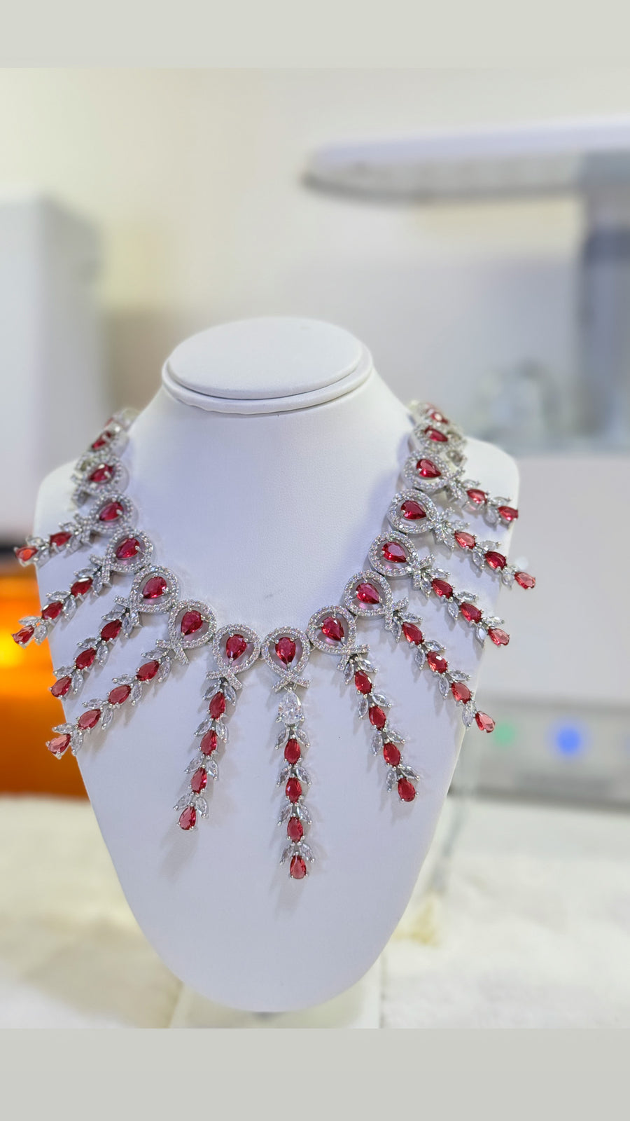 Rosé Cascade Neckline Necklace