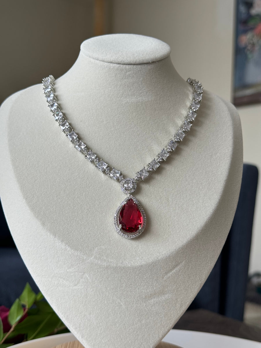 Glamour Drop Necklace with Charmed Accents